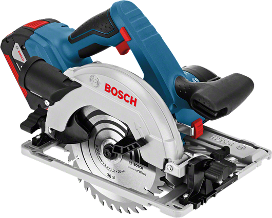 用於木材切割的BoschGKS 18 V-LI 無線圓鋸。.