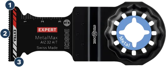 Bosch AIZ 32 AIT 星形鎖定金屬切割刀片。
