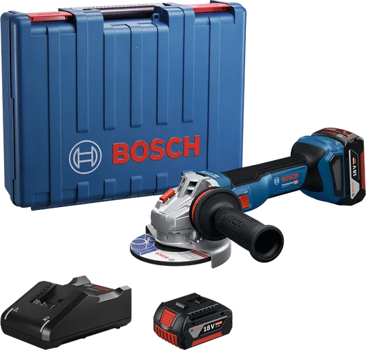 Bosch GWS 18V-11 angle grinder with case, battery and charger.