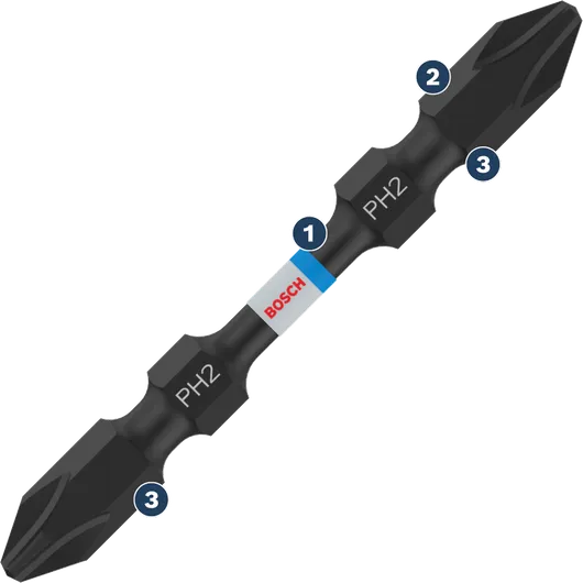 Bosch雙頭PH2螺絲起子頭。