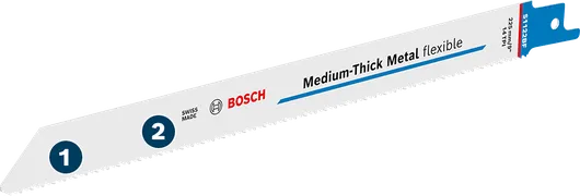 Bosch中等厚度金屬柔性往復鋸片。