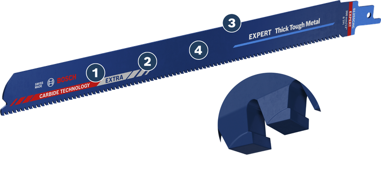 Bosch專家往復鋸片，適用於厚金屬。.