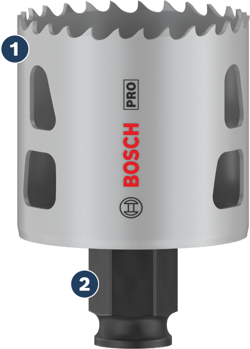 Bosch硬質合金刀頭開孔器，切割速度快。