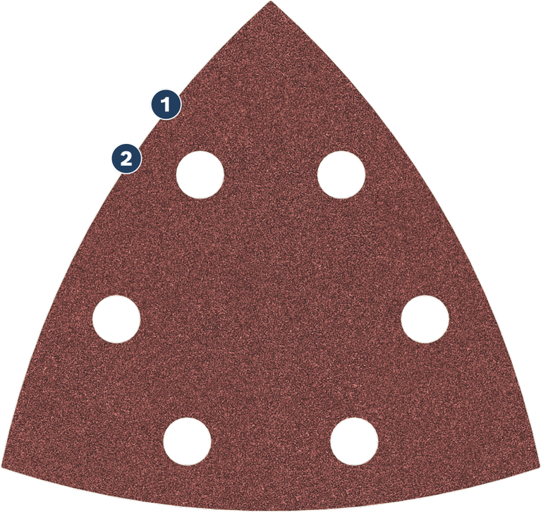 Bosch多功能工具專用砂紙，附除塵孔。