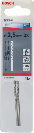 Bosch2.5 毫米 HSS-G 金屬鑽頭。.