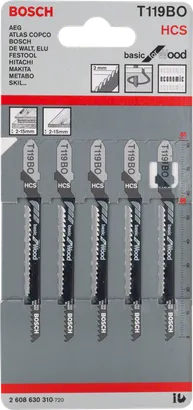 BoschT 119 BO 木工用曲線鋸片，波浪形齒。