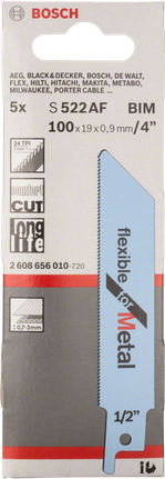 Bosch 522 AF 往復鋸片 4 吋金屬.