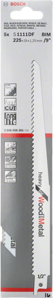往返鋸專用鋸片 S 1111 DF BoschS 1111 DF 9 吋往復鋸片.