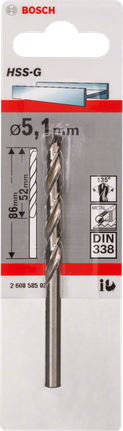 Bosch5.1 mm HSS-G 金屬鑽頭 DIN 338.