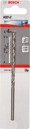 Bosch4mm HSS-G 金屬鑽頭。.