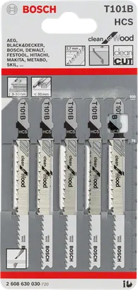 Bosch 101 B 型曲線鋸片清潔木材套裝。