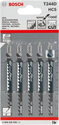 Bosch 244 D 型曲線鋸片，用於快速切割木材。