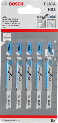 Bosch曲線鋸刀片 T118A 3/8 吋金屬.