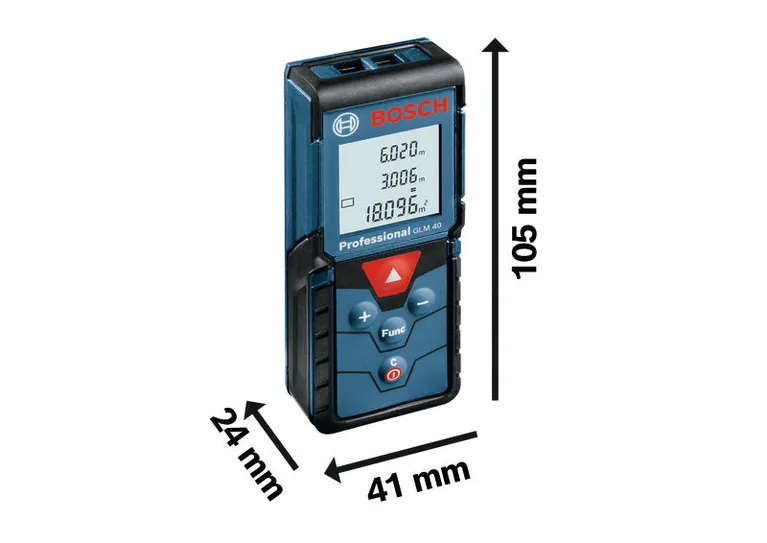 Laser distance measurer dimensions.