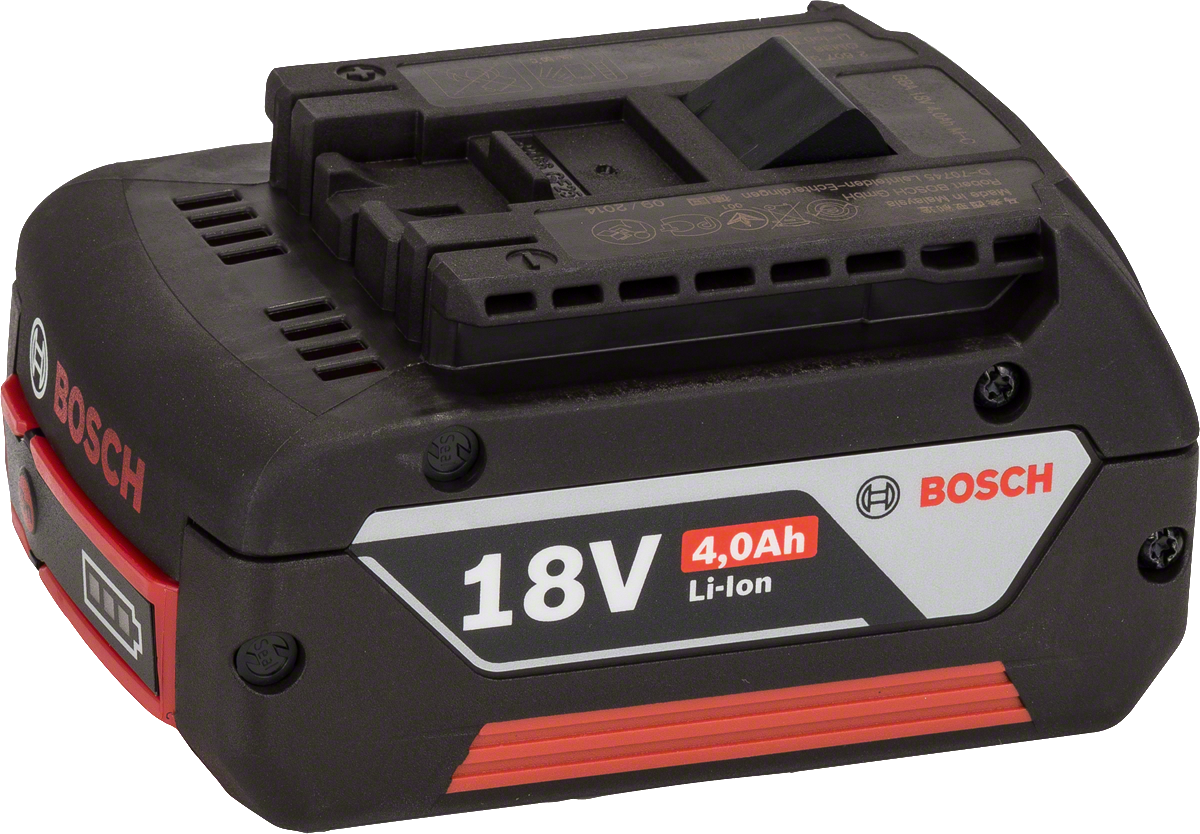 Bosch 4.0Ah 鋰離子滑入式電池組。.