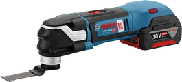 搭配 StarlockPlus 的Bosch GOP 18V-28 無線多功能工具。.
