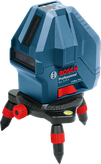 Bosch 3-15 X 雷射調平工具，附三腳架底座。