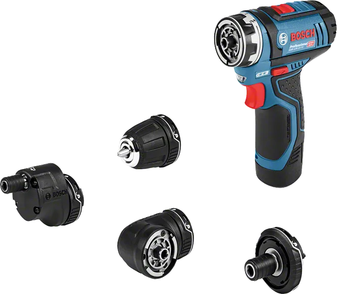 BoschGSR 12V-15 FC 無線電鑽套裝，附四個配件。.