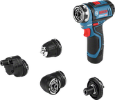 BoschGSR 12V-15 FC 無線電鑽套裝，附四個配件。