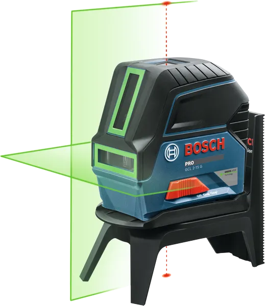 BoschGCL 215 G 雷射水平儀，綠色雷射線。