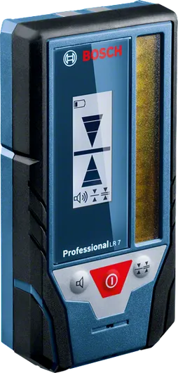 LR 7 帶有顯示器和控制按鈕的BoschLR 7 雷射接收器。.