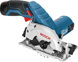 Bosch GKS 12V-26 cordless circular saw for wood cutting.