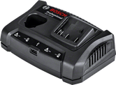 附 USB 連接埠的Bosch GAX 18V-30 雙托架充電器。