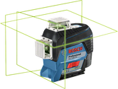 帶有綠線的BoschGLL 3-80 CG 雷射平整工具。.