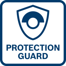卓越的使用者保護功能 具備防旋轉保護罩 - 即使磨／切片斷裂也能保護使用者的安全