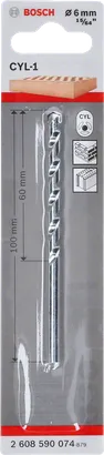 BoschCYL-1 石工鑽頭 6 毫米,適用於混凝土。