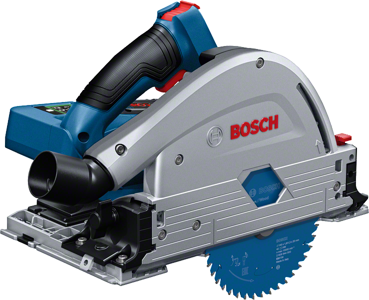 Bosch 18V-52 無線軌道鋸，可進行精確切割。.