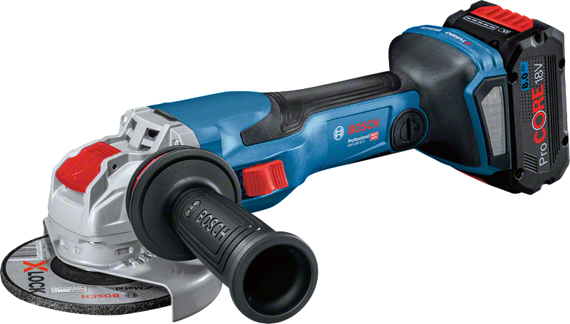Bosch GWX 18V-15 C cordless angle grinder with X-LOCK.