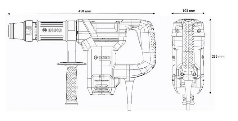 BoschGSH 500 破碎鎚採用六角形設計。.