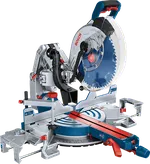 Bosch 18V-305 GDC 無線斜切鋸，搭配 305 毫米鋸片。