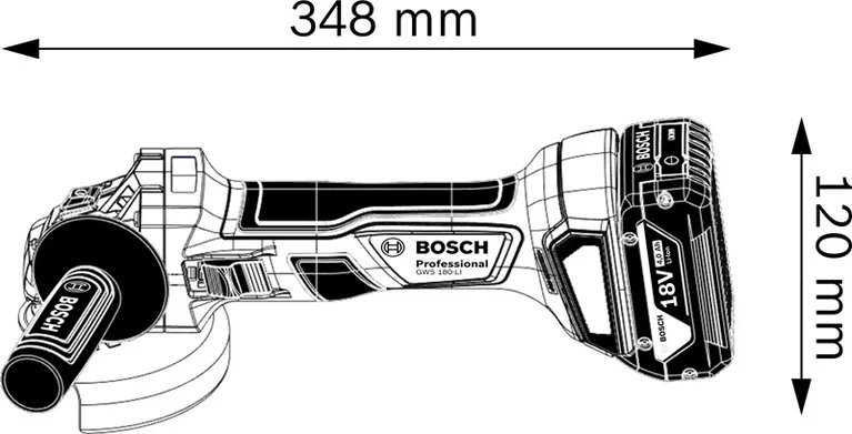 Angle grinder dimensions.