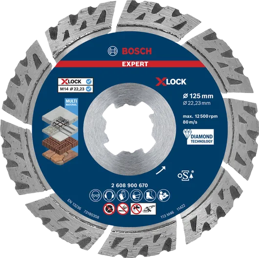 Bosch EXPERT MultiMaterial X-LOCK diamond cutting disc 125 mm.