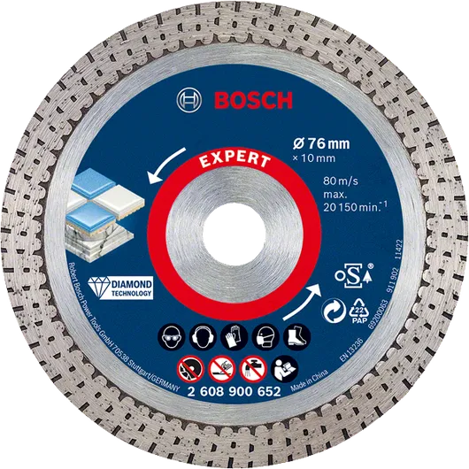 Bosch EXPERT HardCeramic 76 mm diamond cutting disc.