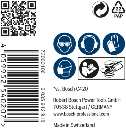 Bosch M480 打磨網 125mm G120.