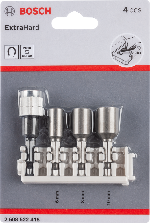 Bosch Pick and Click 螺帽鉗 6/8/10 毫米通用支架套裝。.