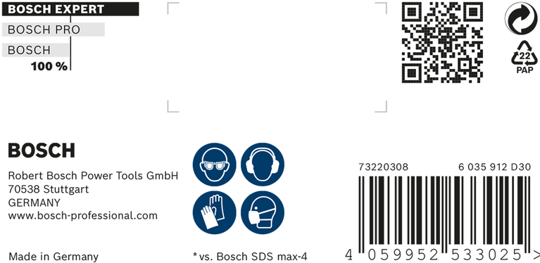 Bosch EXPERT SDS max-8X 鎚鑽頭 20 x 200 x 320 毫米。.