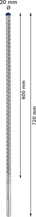 BoschSDS max-8X 衝擊鑽頭 20 x 600 x 720 毫米。