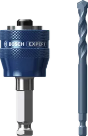 Bosch EXPERT Power Change Plus 孔鋸心軸和 TCT 鑽頭。.