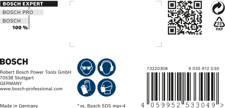 Bosch EXPERT SDS max-8X 鎚鑽頭 20 x 600 x 720 毫米。.