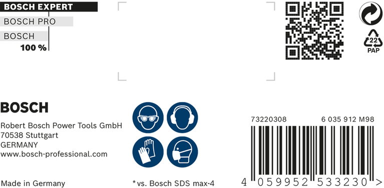 Bosch EXPERT SDS max-8X 鎚鑽頭 28 x 600 x 720 毫米。.