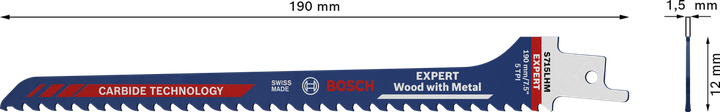 BoschEXPERT 木材與金屬 S715LHM 往復鋸片。
