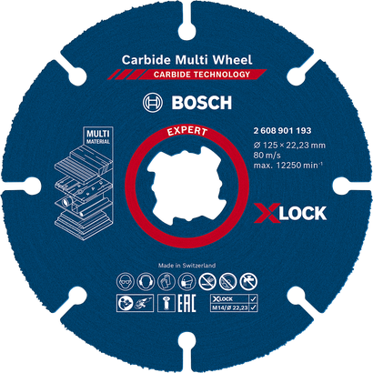 超耐久鎢鋼多功能切片 Bosch EXPERT 多材料硬質合金切割盤 X-Lock。