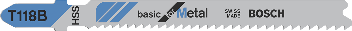 用於切割金屬的Bosch曲線鋸刀片。.
