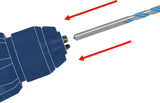將鑽頭插入電鑽卡盤。.