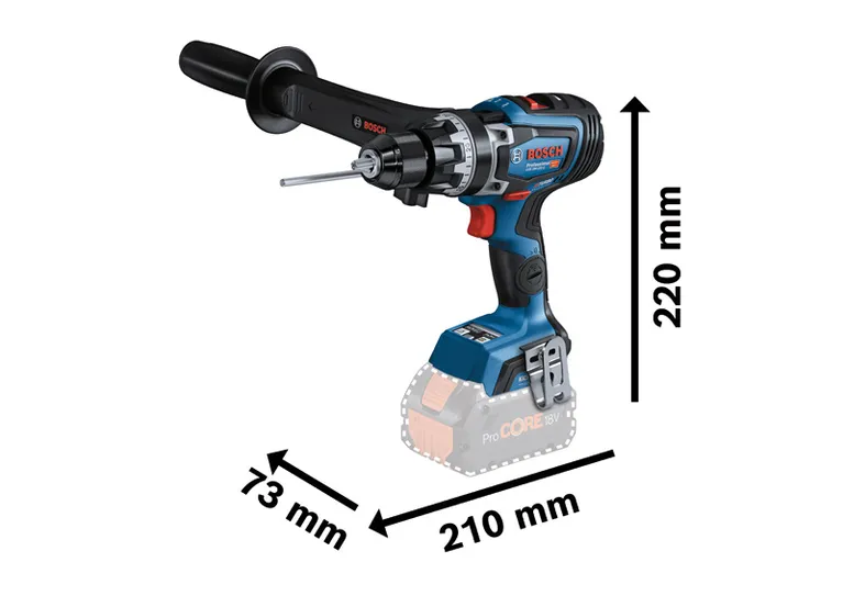 BoschGSB 18V-150 C 無線組合鑽，附側柄。.