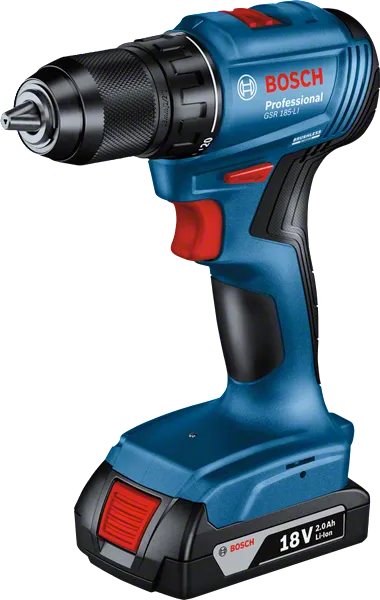 BoschGSR 185-LI 無線電鑽，配備 18V 2.0Ah 電池。.